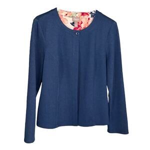 Chico's Ponte Soft Crossover Solid Indigo Reversible Jacket 8